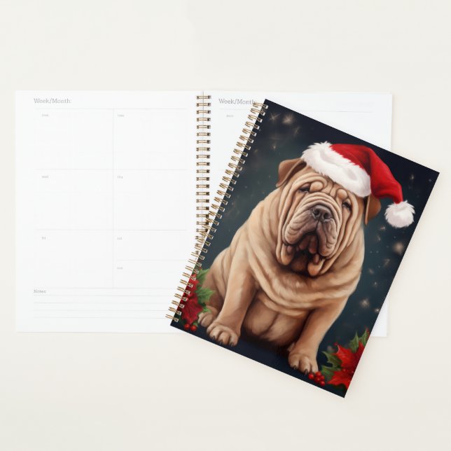 Shar Pei Dog in Schnee Weihnachten Planer (Anzeige)
