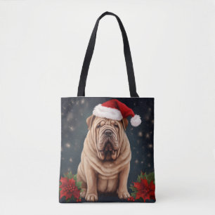 Shar Pei Dog in Schnee Weihnachten Tasche