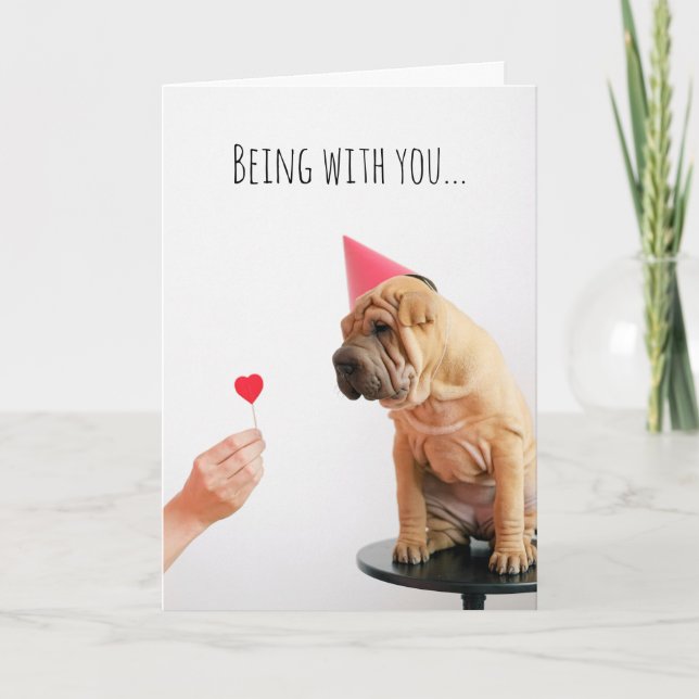 Shar Pei Dog Lover denkt an euch Freund Karte (Vorderseite)