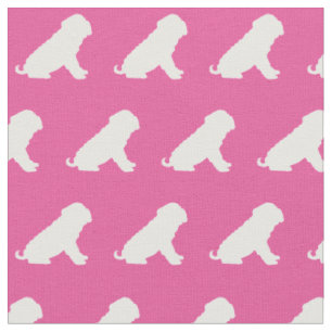 Shar Pei Dog Silhouette Pet Pink Stoff