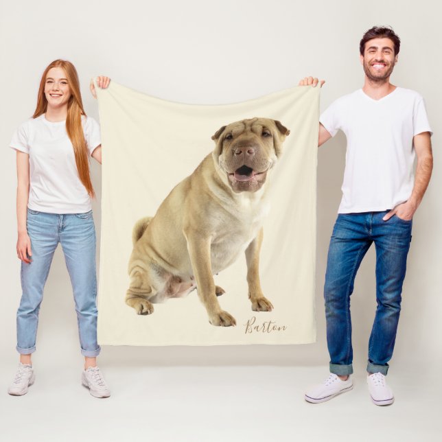 Shar Pei Dog Vater Foto Custom Fleecedecke (Beispiel)