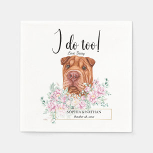 Shar Pei Dog Wedding Cocktail Napkins Serviette