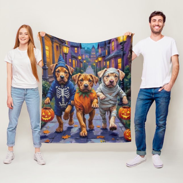 Shar Pei Dogs Trick-or-Treating Halloween Costumes Fleecedecke (Beispiel)
