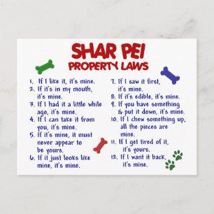 SHAR PEI-Eigentumsgesetze 2 Postkarte