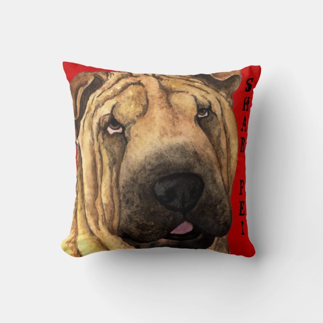 Shar-Pei-Farbblock Kissen (Vorderseite)