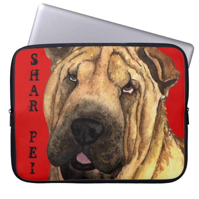 Shar-Pei-Farbblock Laptopschutzhülle (Vorderseite)
