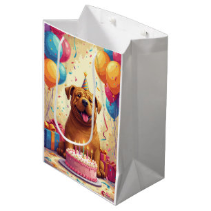 Shar-Pei Geburtstagsfeier Mittlere Geschenktüte