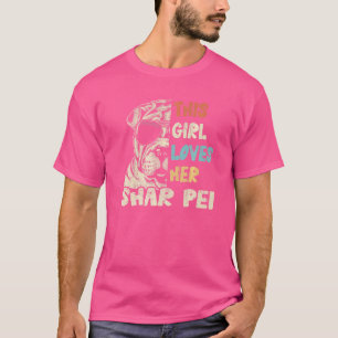 Shar Pei Girl Cooles Vintages Retro für Hunde Mama T-Shirt
