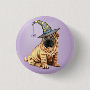 Shar-Pei-Hexenpinback-Button Button