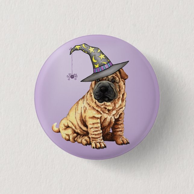 Shar-Pei-Hexenpinback-Button Button (Vorderseite)