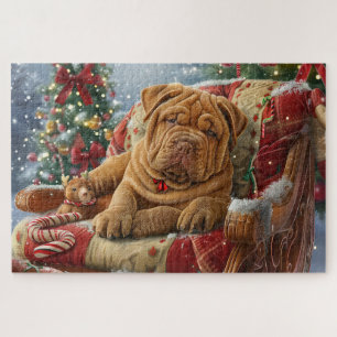 Shar-Pei-Hund Weihnachtsfestlich