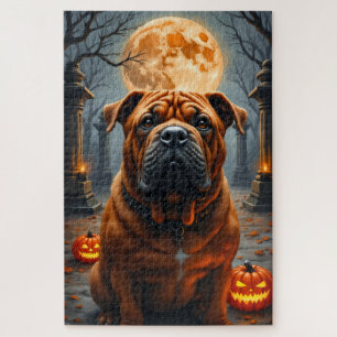Shar-Pei im verlassenen Tempel Halloween-Porträt-K