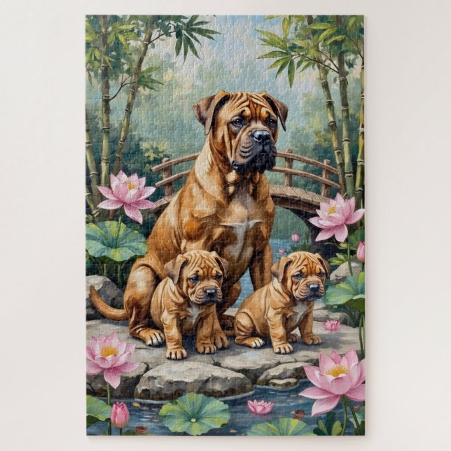 Shar-Pei Lotusgarten Kunst (Vertikal)