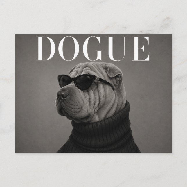 Shar Pei Luxus-Mode-Editorial Postkarte (Vorderseite)