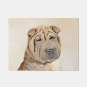 Shar Pei Malerei - Niedliche Original Hunde Kunst Fußmatte