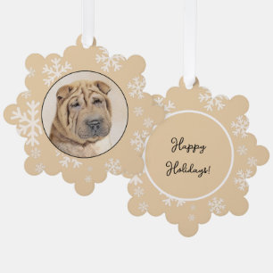 Shar Pei Malerei - Süße originelle Hundekunst Ornament Karte