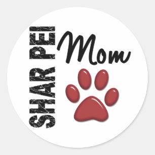 Shar Pei Mama 2 Runder Aufkleber