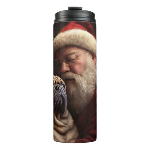 Shar Pei mit Weihnachtsmann Festliches Weihnachten Thermosbecher