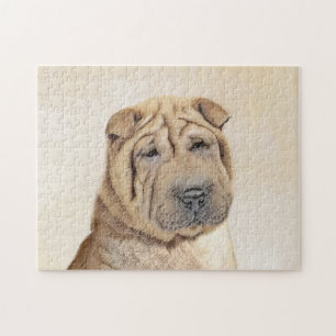 Shar Pei Painting - Niedliche Original Dog Art