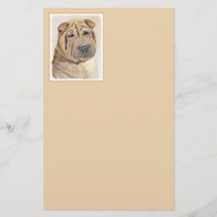 Shar Pei Painting - Niedliche Original Dog Art Briefpapier