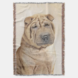 Shar Pei Painting - Niedliche Original Dog Art Decke