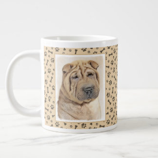 Shar Pei Painting - Niedliche Original Dog Art Jumbo-Tasse