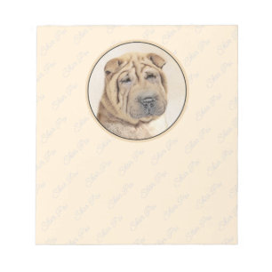 Shar Pei Painting - Niedliche Original Dog Art Notizblock