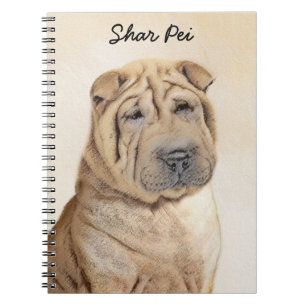 Shar Pei Painting - Niedliche Original Dog Art Notizblock