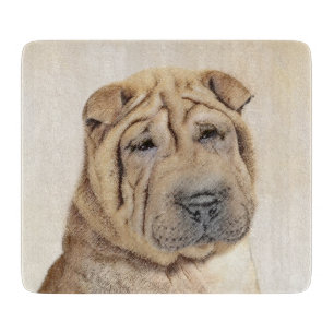 Shar Pei Painting - Niedliche Original Dog Art Schneidebrett