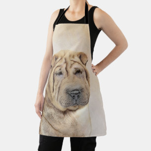 Shar Pei Painting - Niedliche Original Dog Art Schürze