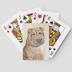Shar Pei Painting - Niedliche Original Dog Art Spielkarten