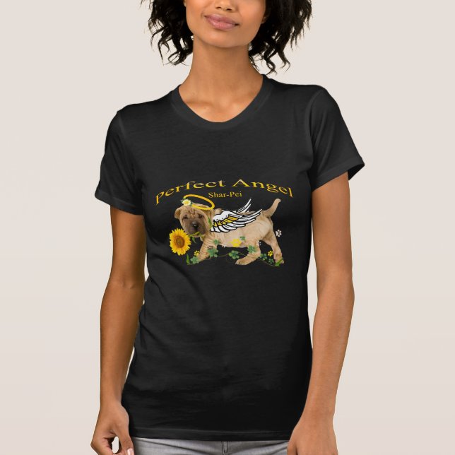Shar-Pei Perfect Angel W Daisy Apparel T-Shirt (Vorderseite)
