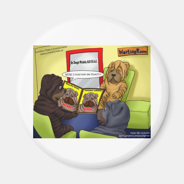 Shar-Pei Plastic Operation Funny T-Shirts Tasse &  Magnet (Vorne)