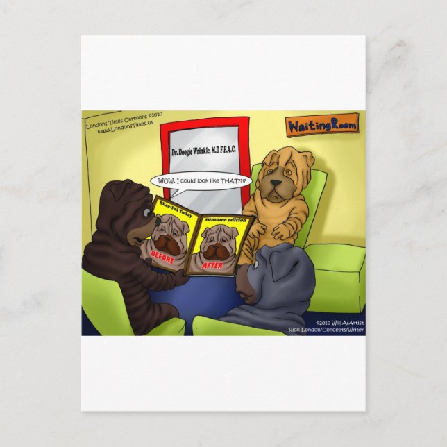 Shar-Pei Plastic Operation Funny T-Shirts Tasse &  Postkarte (Vorderseite)