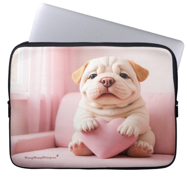 Shar Pei Puppy – Sweet Embrace by WangWang Laptopschutzhülle (Vorderseite)