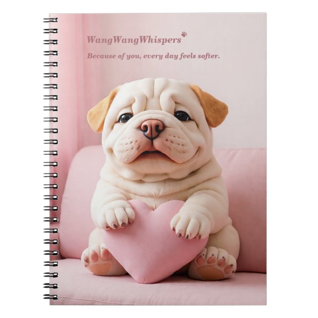 Shar Pei Puppy – Sweet Embrace by WangWang Notizblock (Vorderseite)