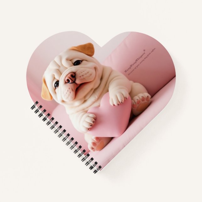 Shar Pei Puppy – Sweet Embrace by WangWang Notizbuch (Vorderseite)