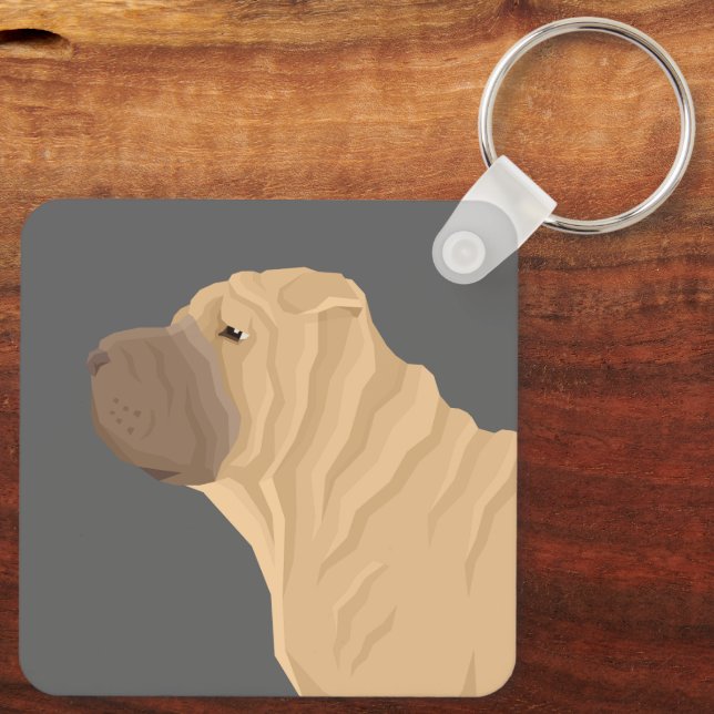 Shar Pei Schlüsselanhänger (Rückseite)