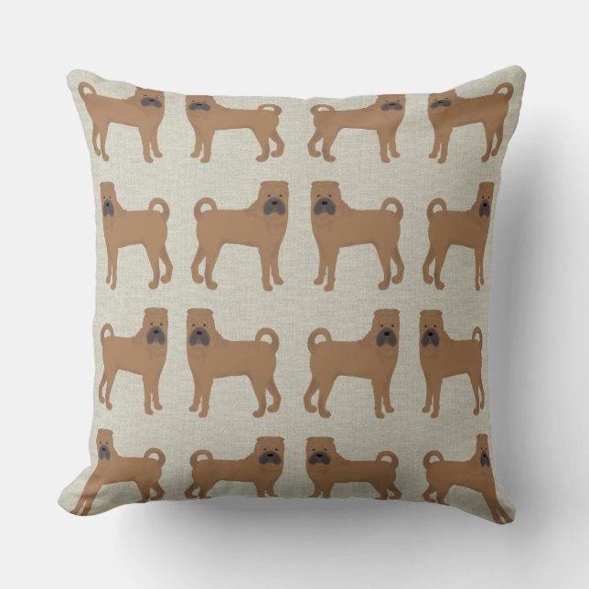 Shar Pei Throw Pillow Kissen (Vorderseite)