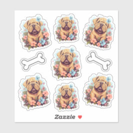 Shar Pei trifft Blume Aufkleber
