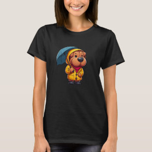 Shar Pei Umbrella Dog Funny Raincoat T-Shirt