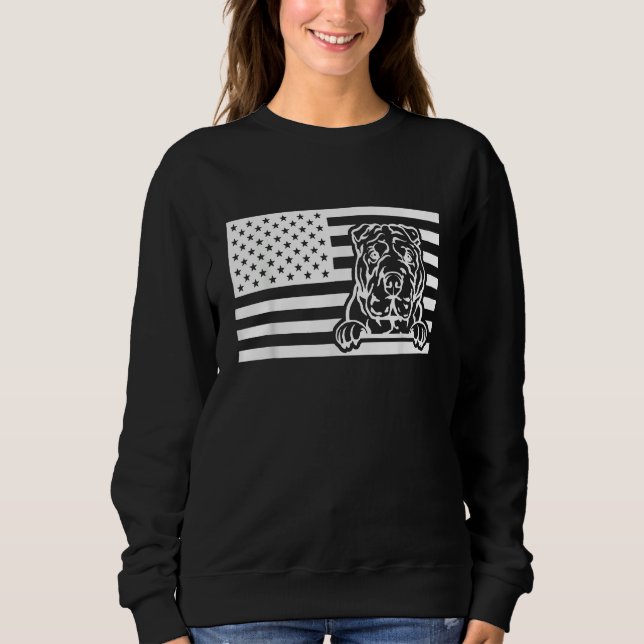Shar Pei USA Flag Sweatshirt (Vorderseite)
