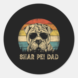 Shar Pei Vater Dog Lovers Vatertag T-Shirt Runder Aufkleber