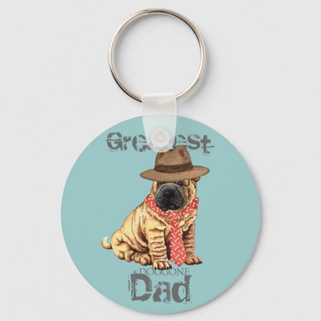 Shar-Pei-Vater Schlüsselanhänger (Vorderseite)