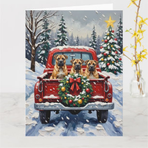 Shar Pei Weihnachten Rotes Lastwagen Ferien Karte