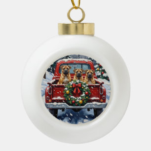 Shar Pei Weihnachten Rotes Lastwagen Ferien Keramik Kugel-Ornament