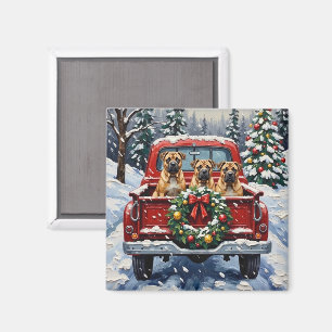 Shar Pei Weihnachten Rotes Lastwagen Ferien Magnet
