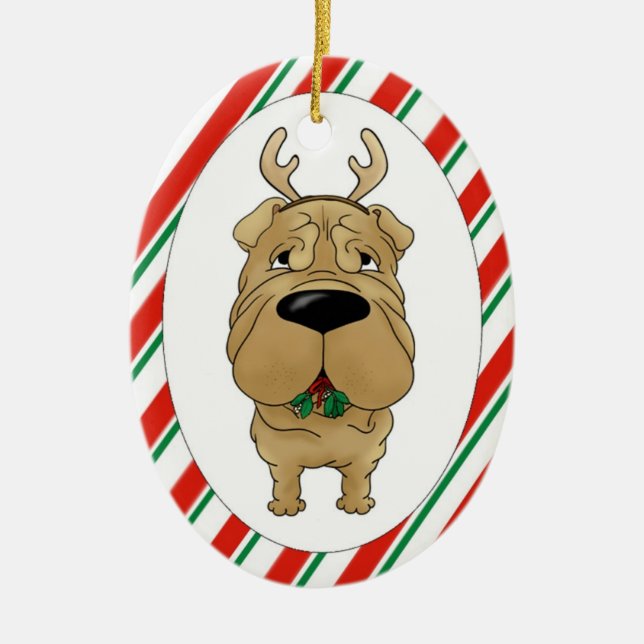 Shar-Pei Weihnachtsverzierung Keramikornament (Vorne)