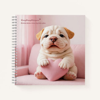 Shar Pei Welpe – Süße Umarmung von WangWang Notizbuch