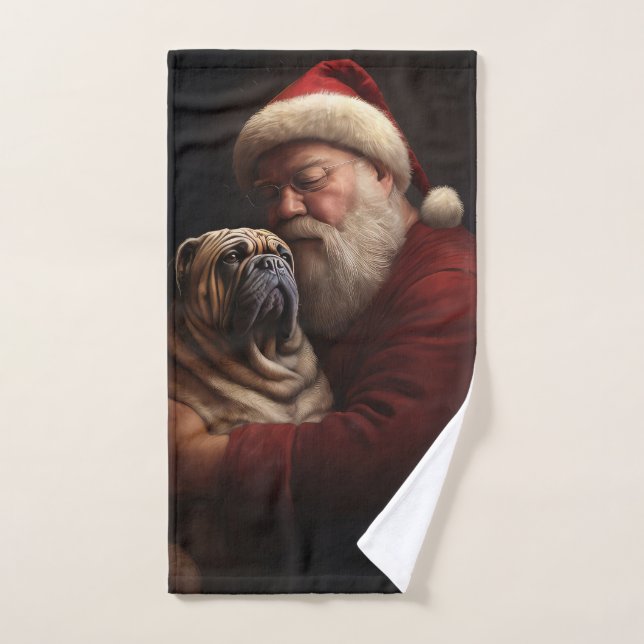Shar Pei zu Weihnachten Badhandtuch Set (Handtuch)